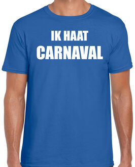 Bellatio Decorations Ik haat carnaval verkleed t-shirt / outfit blauw voor heren