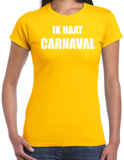 Bellatio Decorations Ik haat carnaval verkleed t-shirt / outfit geel voor dames