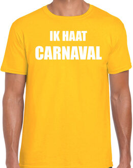 Bellatio Decorations Ik haat carnaval verkleed t-shirt / outfit geel voor heren