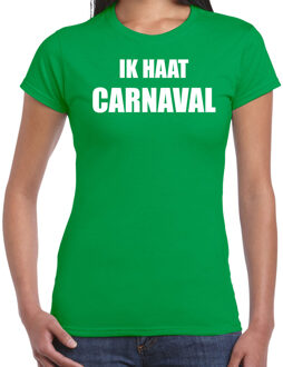 Bellatio Decorations Ik haat carnaval verkleed t-shirt / outfit groen voor dames - carnaval / feest shirt kleding / kostuum 2XL