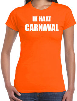 Bellatio Decorations Ik haat carnaval verkleed t-shirt / outfit oranje voor dames