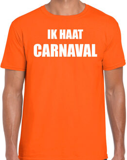 Bellatio Decorations Ik haat carnaval verkleed t-shirt / outfit oranje voor heren