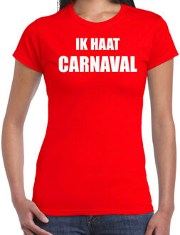 Bellatio Decorations Ik haat carnaval verkleed t-shirt / outfit rood voor dames - carnaval / feest shirt kleding / kostuum 2XL