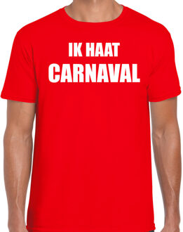 Bellatio Decorations Ik haat carnaval verkleed t-shirt / outfit rood voor heren - carnaval / feest shirt kleding / kostuum 2XL