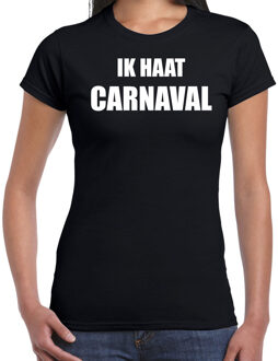 Bellatio Decorations Ik haat carnaval verkleed t-shirt / outfit zwart voor dames - carnaval / feest shirt kleding / kostuum 2XL