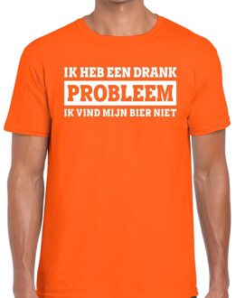 Bellatio Decorations Ik heb een drankprobleem t-shirt oranje heren 2XL - Feestshirts