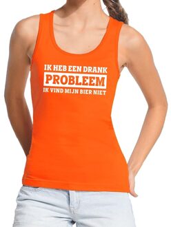 Bellatio Decorations Ik heb een drankprobleem tanktop / mouwloos shirt oranje dames L - Feestshirts