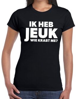 Bellatio Decorations Ik heb JEUK wie krabt me tekst t-shirt zwart dames
