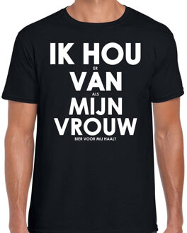 Bellatio Decorations Ik hou er van als mijn vrouw bier voor mij haalt cadeau t-shirt zwart heren 2XL