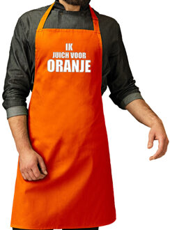 Bellatio Decorations Ik juich voor oranje katoenen cadeau schort oranje EK/ WK voetbal voor dames en heren