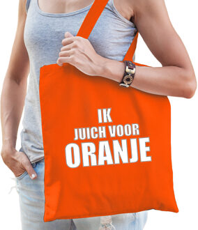 Bellatio Decorations Ik juich voor oranje supporter cadeau tas oranje voor dames en heren