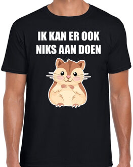 Bellatio Decorations Ik kan er ook niks aan doen hamsteren t-shirt zwart voor dames 2XL