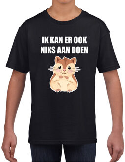 Bellatio Decorations Ik kan er ook niks aan doen hamsteren t-shirt zwart voor kindere L (146-152)