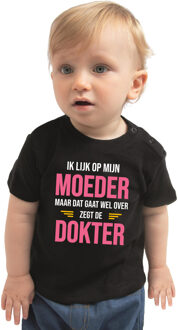 Bellatio Decorations Ik lijk op mijn moeder cadeau t-shirt zwart voor peuter / kinderen - jongens / meisjes 86 (9-18 maanden)