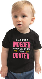 Bellatio Decorations Ik lijk op mijn moeder maar dat gaat wel over zegt de dokter cadeau t-shirt zwart voor baby - unisex - jongens / meisjes 62 (1-3 maanden)