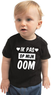 Bellatio Decorations Ik pas op mijn oom cadeau t-shirt zwart baby jongen/meisje 62 (1-3 maanden)