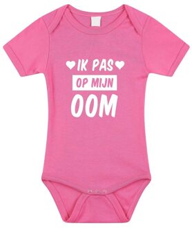 Bellatio Decorations Ik pas op mijn oom tekst baby rompertje roze meisjes - Kraamcadeau - Babykleding 56 (1-2 maanden)