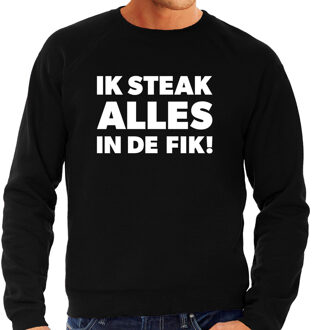 Bellatio Decorations Ik steak alles in de fik bbq / barbecue sweater zwart - cadeau trui voor heren - verjaardag / vaderdag kado 2XL