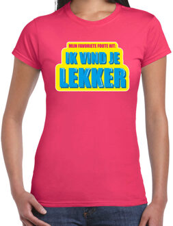 Bellatio Decorations Ik vind je lekker foute party shirt roze dames 2XL