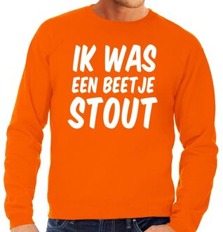 Bellatio Decorations Ik was een beetje stout sweater oranje heren 2XL - Feesttruien