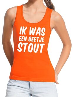 Bellatio Decorations Ik was een beetje stout tanktop / mouwloos shirt oranje dames L - Feestshirts