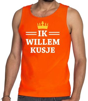 Bellatio Decorations Ik Willem kusje mouwloos shirt / tanktop oranje heren 2XL - Feestshirts