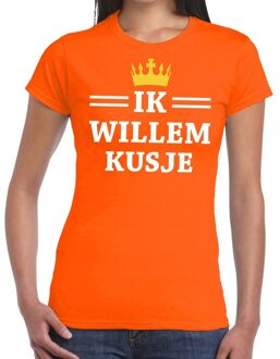 Bellatio Decorations Ik Willem kusje shirt oranje dames XS - Feestshirts