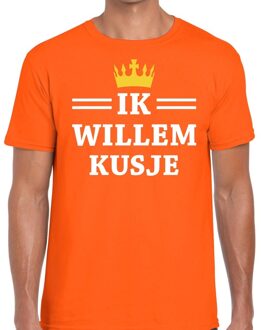 Bellatio Decorations Ik Willem kusje shirt oranje heren 2XL - Feestshirts