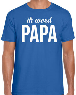 Bellatio Decorations Ik word papa - t-shirt blauw voor heren - papa kado shirt / papa to be 2XL