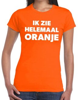 Bellatio Decorations Ik zie helemaal oranje tekst t-shirt dames 2XL