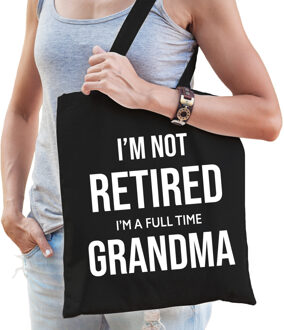 Bellatio Decorations Im not retired i am a full time grandma / pensioen cadeau tasje zwart dames