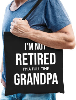 Bellatio Decorations Im not retired im a full time grandpa / pensioen cadeau tasje zwart heren