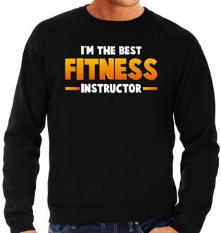 Bellatio Decorations Im the best fitness instructor sweater zwart voor heren 2XL