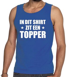 Bellatio Decorations In dit shirt zit een Topper tanktop / mouwloos shirt blauw heren