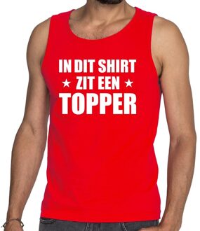 Bellatio Decorations In dit shirt zit een Topper tekst tanktop/mouwloos shirt rood voor heren - heren Toppers shirts 2XL