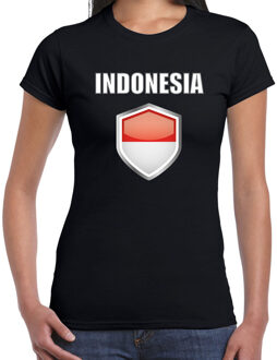 Bellatio Decorations Indonesie landen t-shirt zwart dames - Indonesische landen shirt / kleding - EK / WK / Olympische spelen Indonesia outfit 2XL