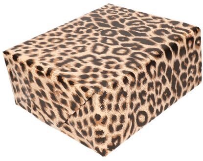 Bellatio Decorations Inpakpapier - panter print - 2 rollen - 200x70 cm - luipaard cadeaupapier