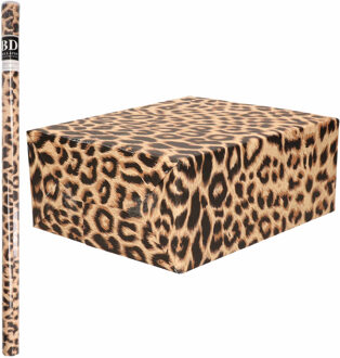 Bellatio Decorations Inpakpapier - panter print - 200x70 cm - rollen - luipaard cadeaupapier