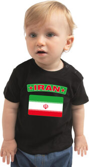 Bellatio Decorations Iran landen shirtje met vlag zwart voor babys 62 (1-3 maanden)