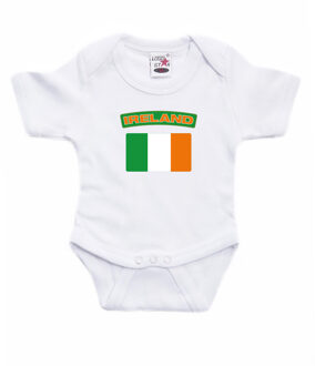 Bellatio Decorations Ireland / Ierland landen rompertje met vlag wit voor babys 56 (1-2 maanden)