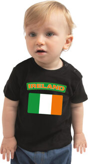 Bellatio Decorations Ireland / Ierland landen shirtje met vlag zwart voor babys 62 (1-3 maanden)