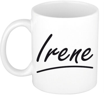 Bellatio Decorations Irene voornaam kado beker / mok sierlijke letters - gepersonaliseerde mok met naam - Naam mokken Multikleur