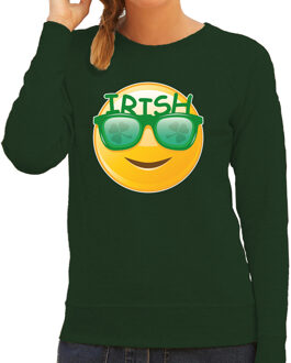 Bellatio Decorations Irish emoticon / St. Patricks day sweater / kostuum groen dames L