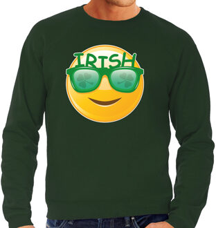 Bellatio Decorations Irish emoticon / St. Patricks day sweater / kostuum groen heren