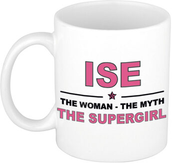 Bellatio Decorations Ise cadeau mok - Woman Myth Supergirl - naam koffiemok - 300 ml - collega - moederdag Oudroze