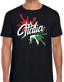 Bellatio Decorations Italia/Italie t-shirt spetter zwart voor heren 2XL