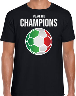 Bellatio Decorations Italie EK/ WK supporter t-shirt - we are the champions met Italiaanse voetbal - zwart - heren - kleding / shirt M