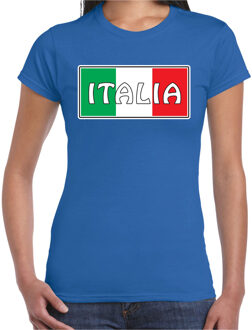 Bellatio Decorations Italie / Italia landen t-shirt blauw dames 2XL