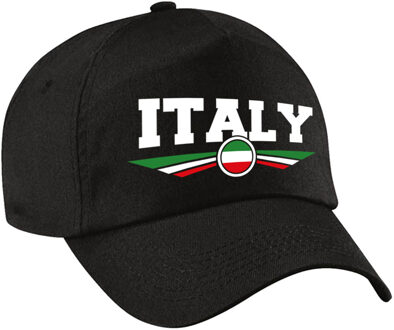 Bellatio Decorations Italie / Italy landen pet / baseball cap zwart voor kinderen - Verkleedhoofddeksels