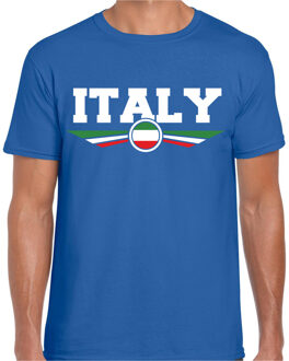 Bellatio Decorations Italie - Italy landen supporters t-shirt - blauw - voor heren - korte mouwen